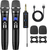EKLEVOR Karaoke Microphones Wireless 2PCS, UHF Dual Cordless Metal Dynamic Mic System, Microphones Handheld Singing Mic